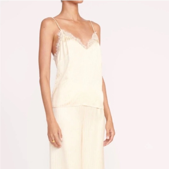 STAUD Cream Lace Trim Tank Top - Picture 1 of 4